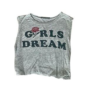 Papaya Gray "GIRLS DREAM" Graphic Tank with Red Rose